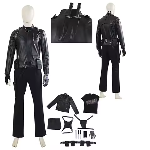Movie Superhero Bucky Barnes Cosplay Costume Winter Soldier Leather Coat Battle Suit Thunder Adult M