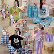 Korean Cotton 3 in 1 Set Sleepwear Pajama Set for Women Nightwear