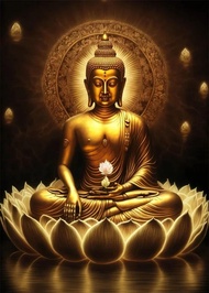 ภาพพิมพ์แคนวาสพระพุทธรูปคลาสสิควินเทจ - ประติมากรรมทางศาสนาความละเอียดสูงสำหรับตกแต่งห้องนั่งเล่นและ