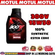 MOTUL 4T 300V 15W50 4T 100% SYNTHETIC ESTER CORE MOTORCYCLE ENGINE OIL MINYAK HITAM 1L 1 LITER