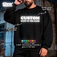 Glow In The Dark,Customized Personalized Men's Plus Size Glow-In-The-Dark Round-Neck Sweatshirt. Mul