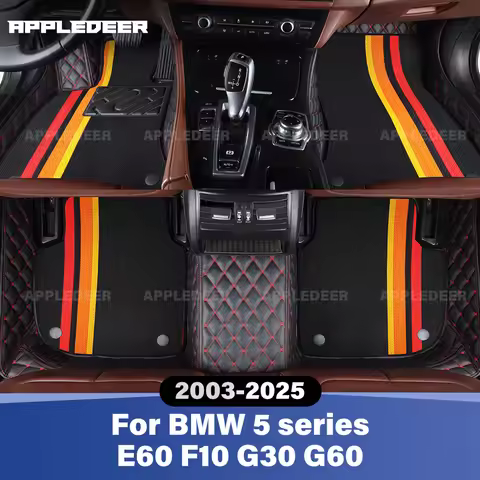 For BMW 5 series E60 F10 G30 G60 2003-2025 Double Layer Car Floor Mats Custom Auto Carpet Cover Inte