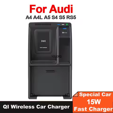 15W Car Wireless Charger Fast Charging Mobile Phone Charging Holder For Audi A4 A4L A5 S4 S5 RS5 RS4