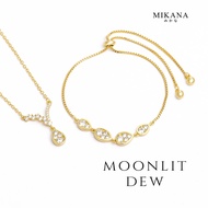 Mikana Gold Plated Moonlit Dew Jewelry Set necklace bracelet accessories for women jewelry kwintas