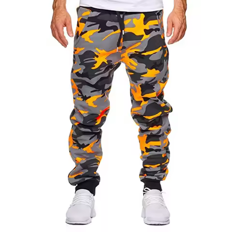 2025 Y2k Embroidered Gray Casual Pants Camo Functional Tactical Functional Men's Women's Premium Jog