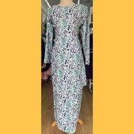 BAJU KURUNG MODEN ADINA /METERIAL COTTON/BUNGA PRINTED/MURAH/WARNA TURQUOISE/ORENG/MEROON/EMERELD/MU