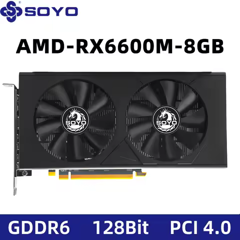 SOYO AMD Radeon RX6600M 8GB Graphics Card GDDR6 Memory 128Bit PCIE 4.0×8 8Pin HDMI-compatible DP for