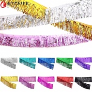 CHINK Foil Fringe Garland, Foil Shiny Metallic Tinsel Fringe Garland,  Self Adhesive Backing Lightwe