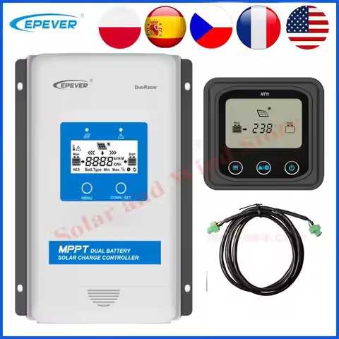 EPEVER DuoRacer Dual Battery MPPT Solar Controller 10A 20A 30A Battery solar charger Regulator DR221