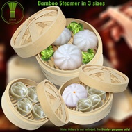 Glina Bamboo Steamer Basket Kitchen Cookware Fish/Dimsum/Siomai/Siopao/Dumplings Steamers Cooker