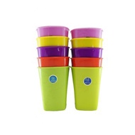 7.7cm square cups in all colors of high quality Plastic, water mugs for babies, colorful cups - Plas