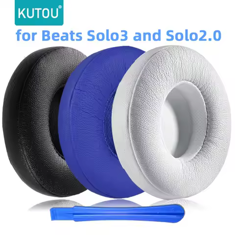 KUTOU Replacement Ear Pads Cushion for Beats Solo3 Solo2 Headphone Earpads Cover Solo 3 2 Foam Pad E