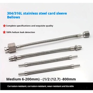 "304/316L stainless steel card sleeve/VCR vacuum corrugated tube 1/4 1/8 3/8 1/2 6mm 8mm 10mm  Produ