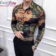 COZY แฟชั่นพิมพ์ Show เสื้อ SLIM FIT Club PARTY PROM พิมพ์ชายเสื้อ Camisa Masculina Chemise Homme