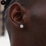 FS Fashion Cool Super Bling Titanium Steel Zircon Stud Earing For Women Men Crystal Ear Piercing Jew