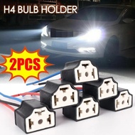 2pcs 3-Hole Car H4 Bulb Socket Female Plug Universal H4 Headlight Bulbs Durable Ceramic Holder 13cm 