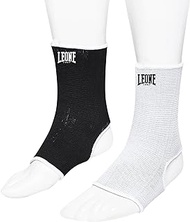 LEONE AB716 1947 Martial Arts Kickboxing MMA Ankle Guard, Double Face ANKLE GUARDS Reversible Color, Ankle Supporter, Size S, Black &amp; White