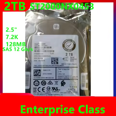 New Original HDD 2TB SAS 2.5" 128MB 7200RPM For Enterprise Class HDD For 0Y6W8N Y6W8N ST2000NX0453