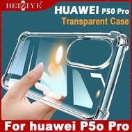Sanptoch Camera Protection Clear Phone Case For Huawei P50 Pro Transparent Soft TPU Cover For Huawei