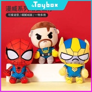MINISO Marvel Super hero Superhero Hot Stamped Doll Pillow Iron Man Spiderman America Hulk Thor Plush Toy Doll Birthday Gift