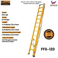 Winner Full Fibreglass Double Extension Ladder 8ft x8ft 10ft x 10ft 12ftx12ft