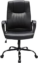 WSJTT Office Ergonomic Desk Computer Chair, Excutive Swivel Chair with Armrest Bonded Leather and Height Adjustment Desk Chair for Adults Teens Men Women
