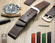 🇭🇰 包郵 🧡 PRIMRIA.com 深啡色 意大利制AA牛皮 錶帶 WOOD BROWN Saddle Leather Watch Strap Band 適用 : Rolex Panerai Om