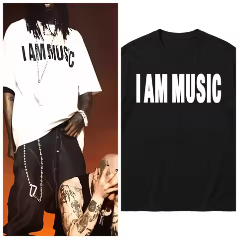 I AM MUSIC Pure Cotton Short-sleeved Playboi Carti with The Same Opium YVL Style Album T-shirts for