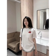 Emmy_Cloth86// [New] LOWE FIRE Logo Embroidered T-shirt Mixed Loose Cotton Bag Fashion Women Men