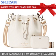 Kate Spade Crossbody Bag In Gift Box Rosie Mini Bucket Bag Parchment Off White # KC740