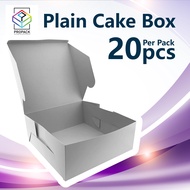 (Ready Stock) 20pcs / 50pcs Plain Cake Box 6x6x3" Square Box