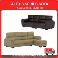 Furniture Specialist ALEXIS SERIES FABRIC/FAUX LEATHER SOFA(2/3 SEATER WITH CHAISE/COLOUR AVAILABLE)