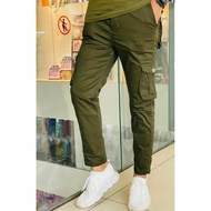 Seluar cargo Slack 6 Poket/Unisex Tectical Elasticated Waist Slim-Fitt Cargo pants 6Pokets Slack pan