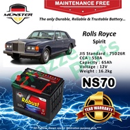 Münster Robust MF CMF NS70 | NS70R | 75D26R (65AH) Car Battery Bateri Kereta for Rolls Royce Spirit