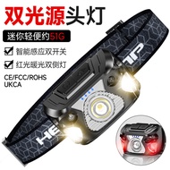A ai2led Induction Headlight Long Battery Life Strong Light usb Charging Fishing Mini Red Light Head