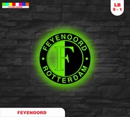 READY STOK !!! LAMPU HIAS DEKORASI KEREN MOTIF LOGO BOLA FEYENOORD ROTTERDAM Sign With RGB (LB-09)