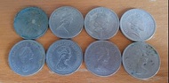 一套8個（1978年一個）（1979年3個）（1980, 1989年 每年2個）英女皇 皇冠頭 香港 一元 一圓 舊版錢幣