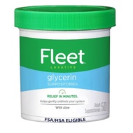 Fleet Laxative Glycerin Suppositories for Adult Constipation, Adult Laxative Jar Aloe vera, 50 Count