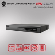 Hikvision 4K 8CH NVR with Built in 8CH PoE Ports (APP:Hik-Connect/iVMS-4500) Model No:DS-7608NI-Q1/8
