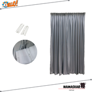 NAMASKAR.CURTAIN - A3 Silky Hook/Eyelet Blackout Curtain - Code A3 (170cm-400cm)