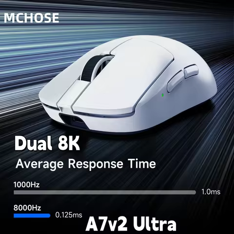 MCHOSE A7 V2 Ultra Office Mouse PAW3950Ti Super Sensor 20000FPS Tracking Accuracy Dual 8kHz A7 V2 Pr