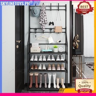 ‖ H storage ‖◈ COD 5-Tier Floor Coat Rack Shoe Integrated Hat Bedroom Room Hanger
