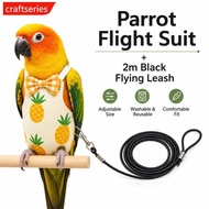 CRAFTSERIES Bird Flight Suit Parrot Harness Vest with Leash Parrot Bird Flying Training Leash with F