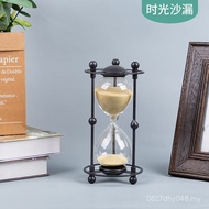 Retro Ornaments Iron Hourglass Timing Decoration 15 Minutes Glass Desktop Creative Hourglass Hourgla
