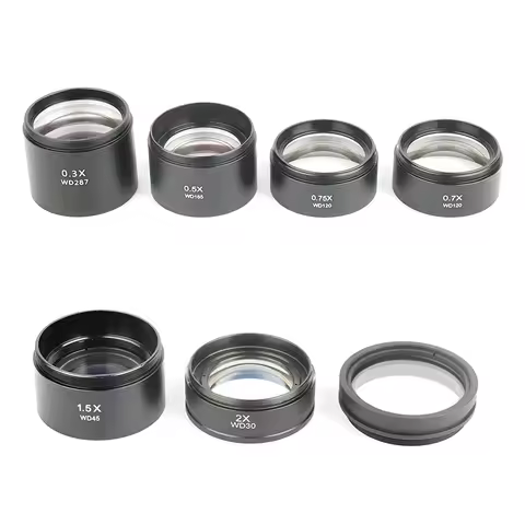 0.3X 0.5X 0.7X 0.75X 1X 1.5X 2.0X Auxiliary Objective Lens For Zoom Stereo Microscope Thread 48mm Fo