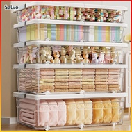 80L Under Bed Storage Box With Wheels Lid Stackabe Sliding Toy Shoe Blankets Bedding Organizer Bin 床