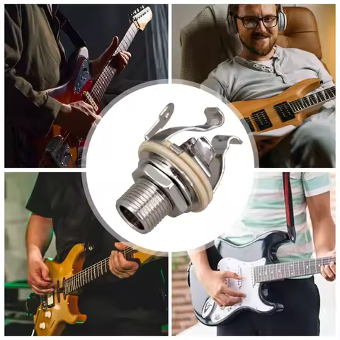 2Pcs 1/4 Inch 6.35Mm Guitar Pickup Output Jack Metal Electric Guitar Mono Jack Mono Output Jack for 