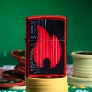 【ZIPPO官方旗艦店】金屬紅色火焰標誌防風打火機 49584
