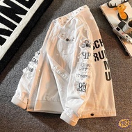 【High Quality】❀ jaket jeans lelaki Tekstur asal White denim jacket Men's fashion brand new spring Ko