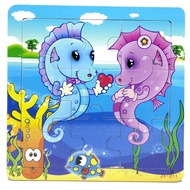 PK243 Children's Wooden Puzzle Toy Wooden Frame Jigsaw 9 pieces 9 pcs